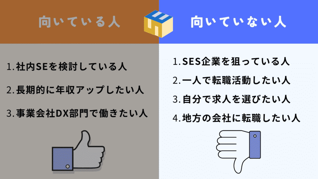 社内SE転職ナビ＿おすすめしない人の特徴